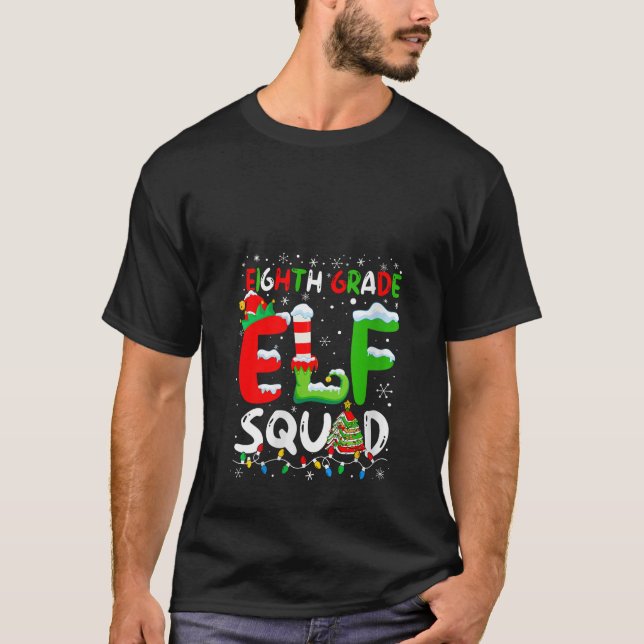 Womens Eighth Grade ELF Squad Funny Christmas ELF  T-Shirt (Vorderseite)