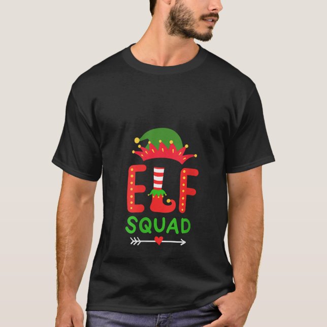 Womens Elf Squad Christmas Matching V Neck  T-Shirt (Vorderseite)