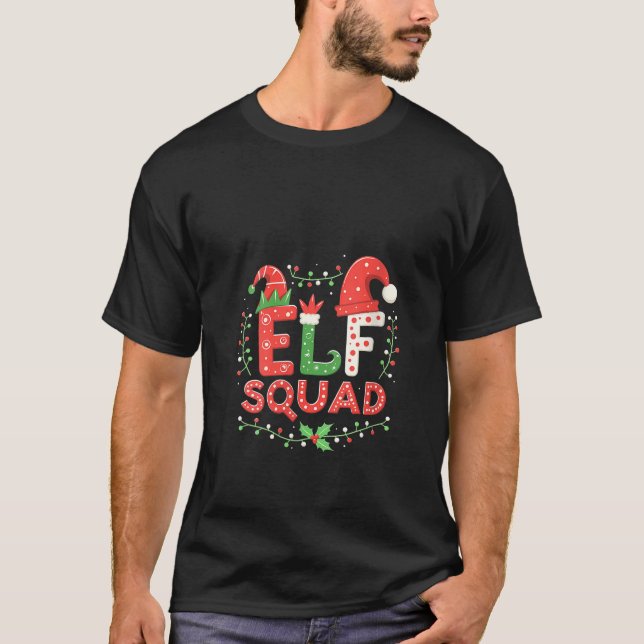 Womens Elf Squad Pajamas Xmas Funny Elf Family Chr T-Shirt (Vorderseite)