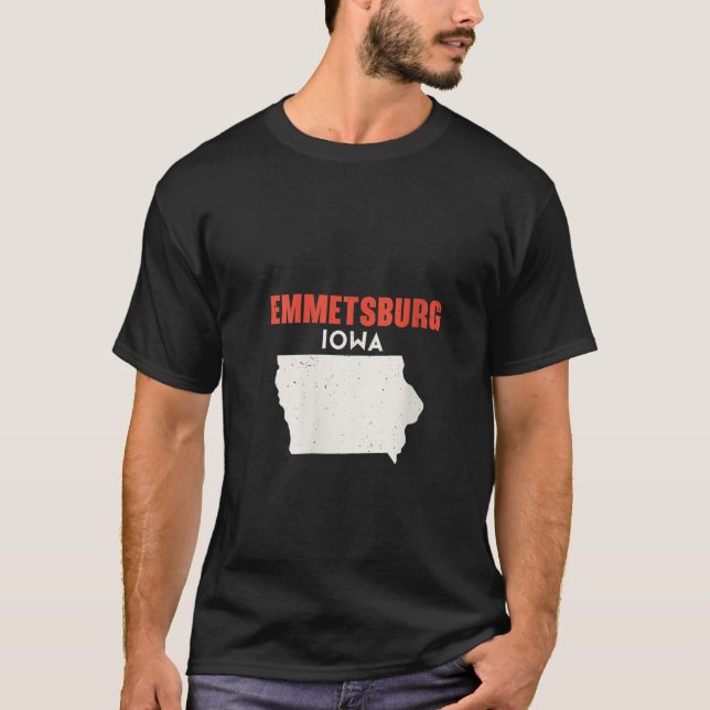 Womens Emmetsburg Iowa USA Staat Amerika Reisen II T-Shirt (Vorderseite)