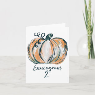 Womens Enneagramm 2 Wasserfarben Pumpkin Fall Than Karte