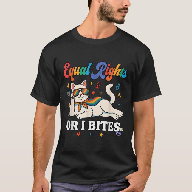 Womens Equal Rights Or I Bites Pride Month Ally Ca T-Shirt (Vorderseite)