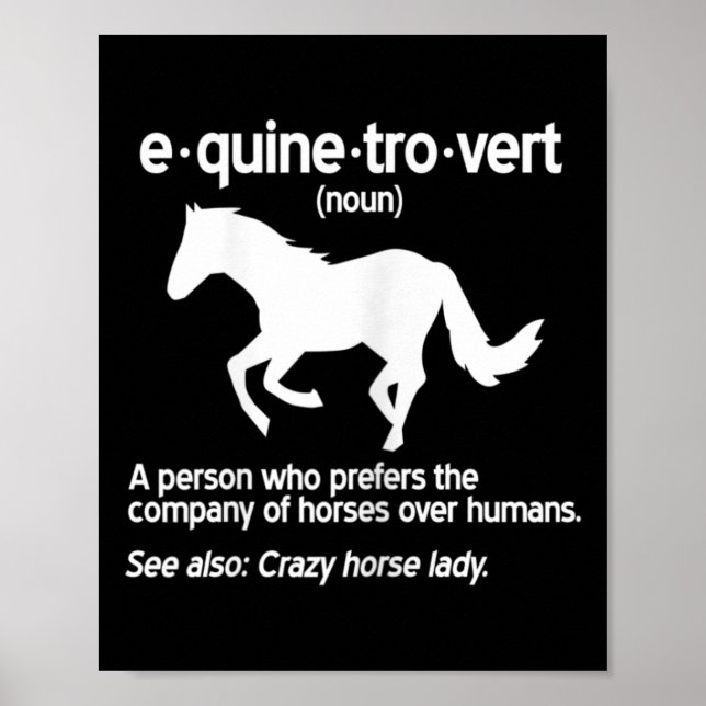 Womens Equinetrovert Definition Pferdeschmädchen Poster (Vorne)