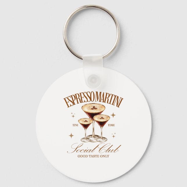Womens Espresso Martini Social Club Drinking Tail  Schlüsselanhänger (Vorderseite)