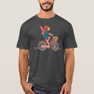 Womens Fairy Riding a Bike, Bicycle Fairies Cute C T-Shirt