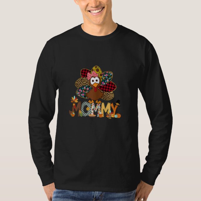 Womens Fall Turkey Mammy    Thanksgiving Doodle Gr T-Shirt (Vorderseite)