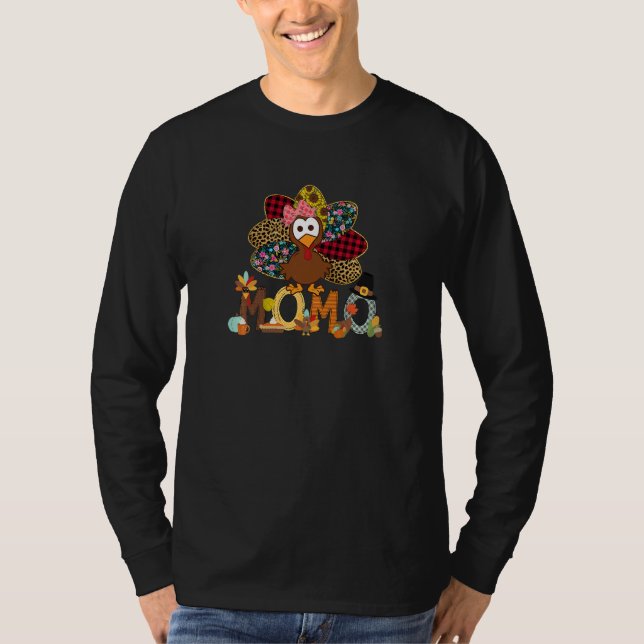 Womens Fall Turkey Momo  Thanksgiving Doodle Grand T-Shirt (Vorderseite)