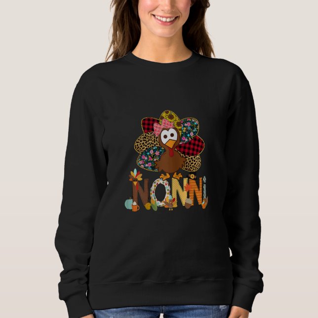 Womens Fall Turkey Nonni    Thanksgiving Doodle Gr Sweatshirt (Vorderseite)