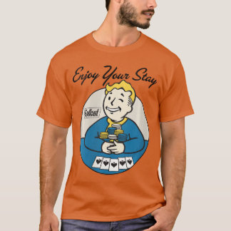 Womens Fallout Video Game Vault Boy Poker Enjoy Yo T-Shirt