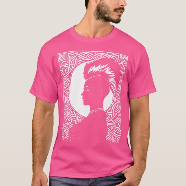 Womens Fantasy Post Punk Celtic Tribal Art Batcave T-Shirt (Vorderseite)
