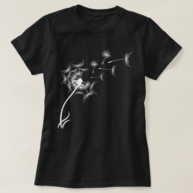 Womens Feather light Dandelions Delicate Heart Lov T-Shirt (Design vorne)