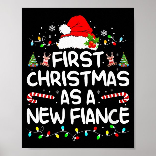 Womens First Christmas With My Hot New Fiance Enga Poster (Vorne)