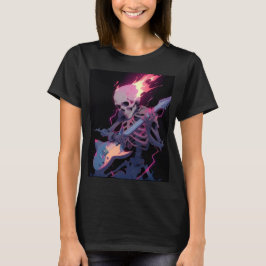 women's flaming rock skeleton t-shirt