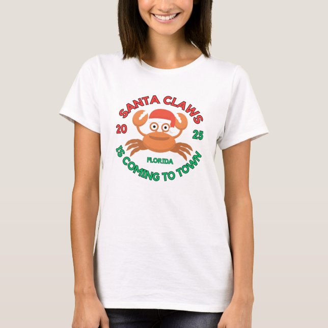 Women's Florida Christmas Santa Claws T-Shirt (Devant)