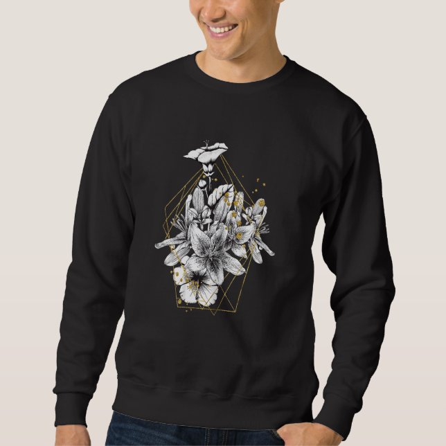 Womens Flower of Life Mandala with Yoga Tattoo Hen Sweatshirt (Vorderseite)