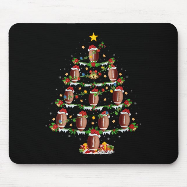 Womens Football Christmas Tree Lights Srts Player  Mousepad (Vorne)