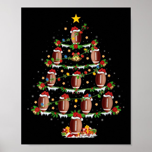 Womens Football Christmas Tree Lights Srts Player  Poster (Vorne)