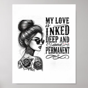 Womens for anti Valentine's Day Tattooed Single Wo Poster
