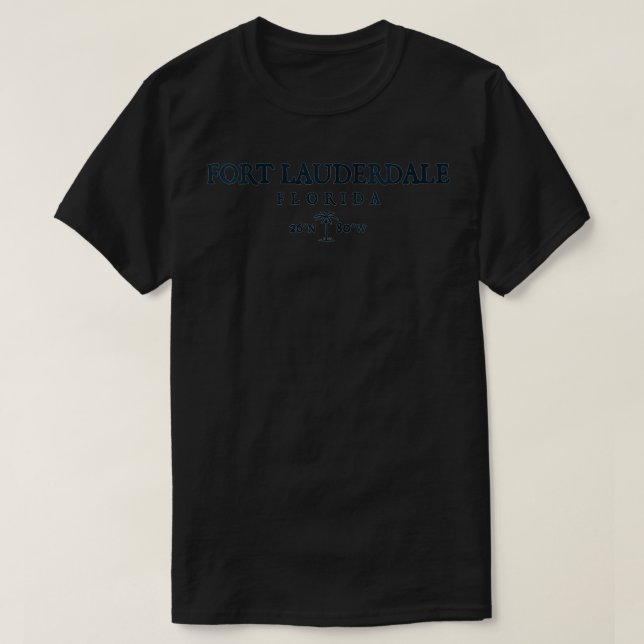 Womens Fort Lauderdale Florida Palm Tree Surf Stra T-Shirt (Design vorne)