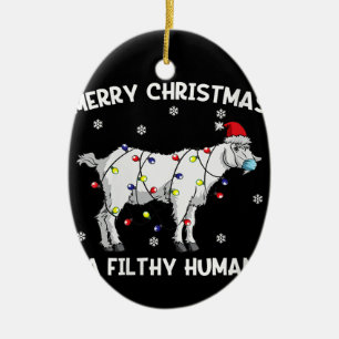 Womens Frohe Weihnachtsziege Gesicht Maske Ziege S Keramik Ornament