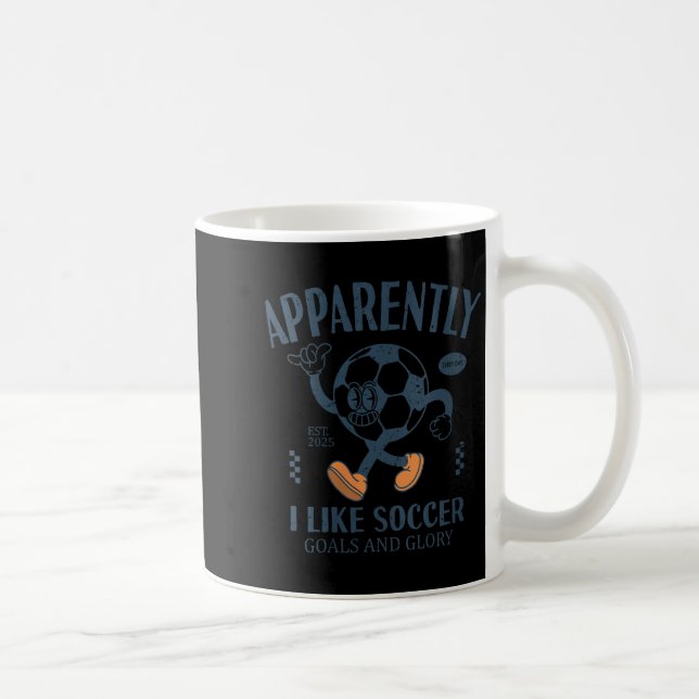 Womens Funny Apparently, I Like Soccer V-neck  Kaffeetasse (Rechts)