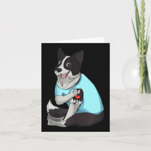 Womens Funny Dog Border Collie Liebe Mama Tattoo G Karte