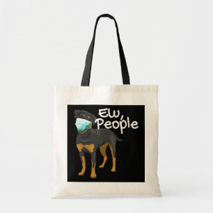 Womens Funny Dog Wearing a Mask Sign - Rottweiler Tragetasche