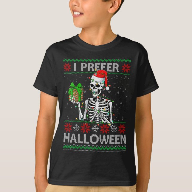 Womens Funny I Prefer Halloween Skeleton Ugly Chri T-Shirt (Vorderseite)