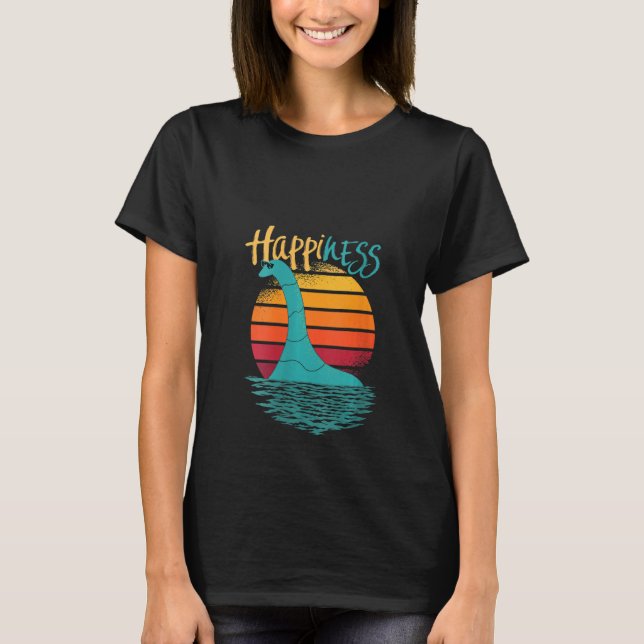 Womens Funny Loch Ness Monster Happy Pun Retro T-Shirt (Vorderseite)