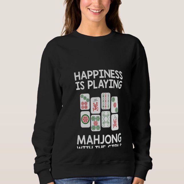 Womens Funny Mahjong Cooles Glück spielt Mah Sweatshirt (Vorderseite)