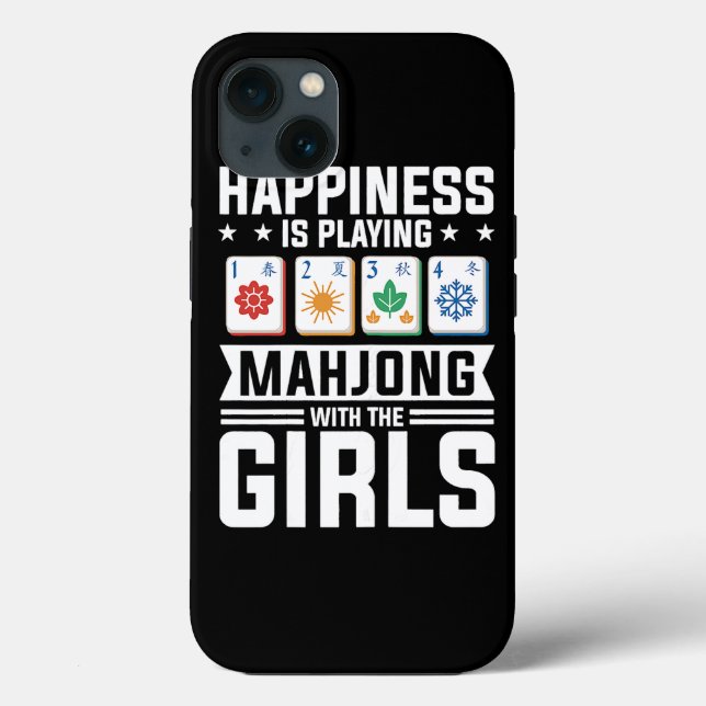 Womens Funny Mahjong Glück spielt Mahjong Case-Mate iPhone Hülle (Rückseite)