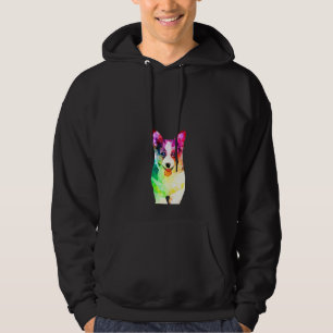 Womens Funny Niedlich Corgi Aquarellmalerei Hoodie