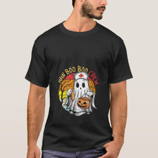 Womens Funny Nurse Ghost HN Boo Boo Crew Hallowee T-Shirt