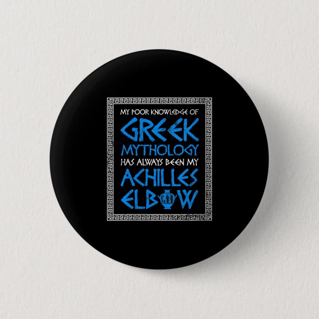 Womens Funny Pose Knowledge Griechische Mythologie Button (Vorderseite)