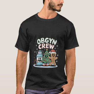 Womens Funny Retro Groovy Await Santa Claus Obgyn T-Shirt
