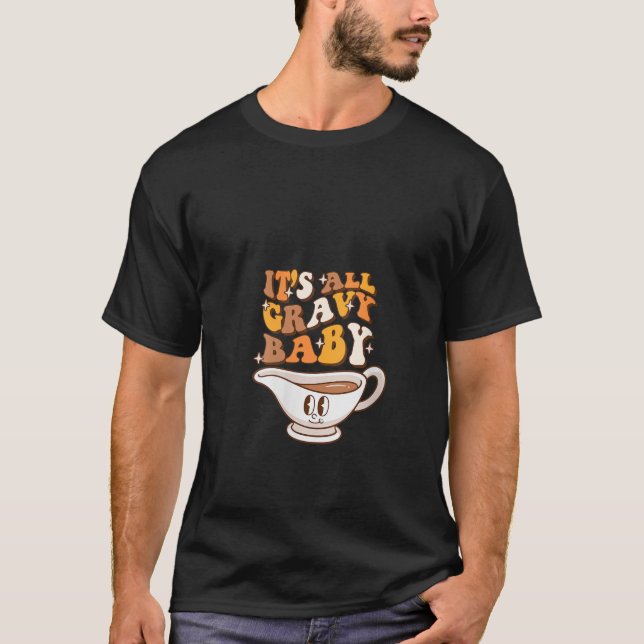Womens Funny Sein All Gravy Erntedank Funny V Ne T-Shirt (Vorderseite)
