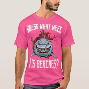 Womens Funny Shark Joke Rate was Woche ist es Sarc T-Shirt