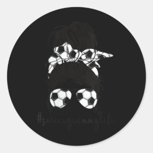 Womens Funny Soccer Grammy Life Soccer Player Gram Runder Aufkleber