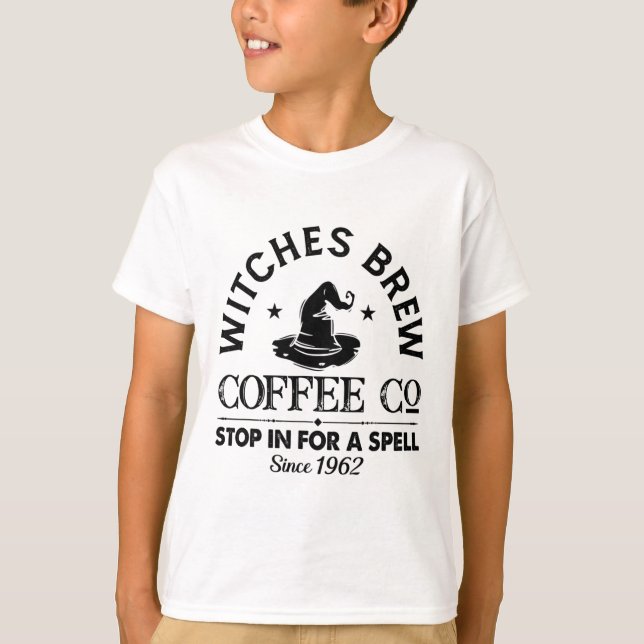 Womens Funny Witch Hexen Brew Coffee Hallowe T-Shirt (Vorderseite)
