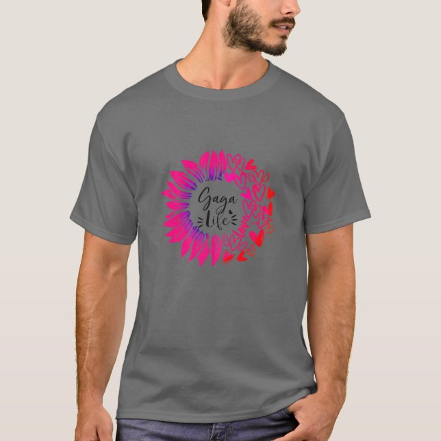Womens Gagalife Flower Heart Valentine's Day T-Shirt (Vorderseite)