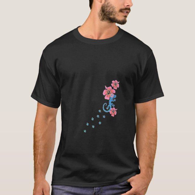 Womens Gecko Lucky Charm Lizard Salamander Aloha H T-Shirt (Vorderseite)