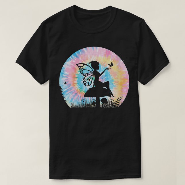 Womens Gefärbte Krawatte Schmetterling Magische Mä T-Shirt (Design vorne)