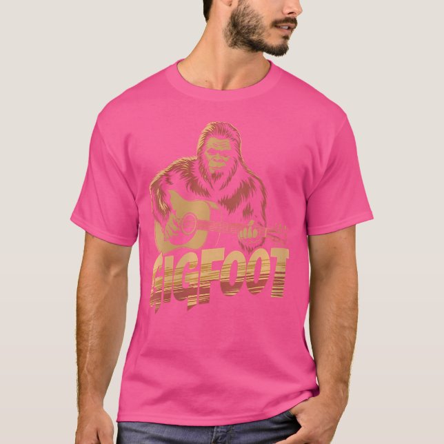 Womens Gigfoot Bigfoot Acoustic Guitar Sasquatch T-Shirt (Vorderseite)