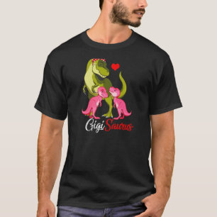 Womens Gigisaurus T Rex Gigi Mama Saurus Dinosauri T-Shirt