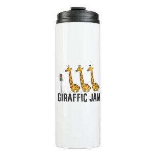 Womens Giraffic Jam Funny Giraffe Giraffe Pun Nied Thermosbecher
