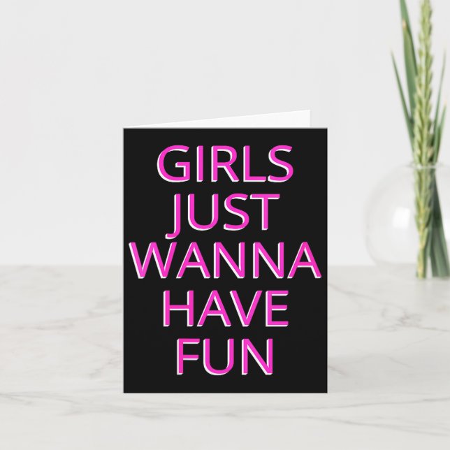 Womens Girls Just W Have Fun V-neck  Karte (Vorderseite)