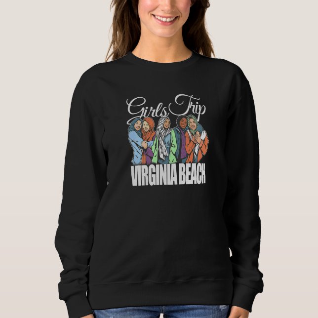 Womens Girls Trip Virginia Beach  Melanin Bestie & Sweatshirt (Vorderseite)