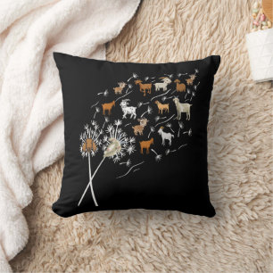 Womens Goats Funny Dandelion Wildblume Floral Goa Kissen