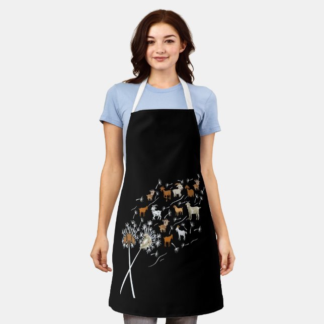 Womens Goats Funny Dandelion Wildblume Floral Goa Schürze (Getragen)