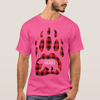 Womens Gogo Bear Red Plaid Buffalo Gogo Matching F T-Shirt